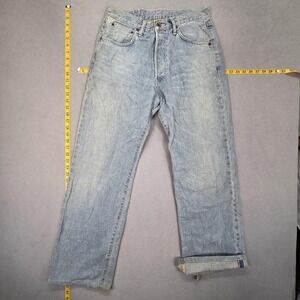 Edwin 505 Jeans Mens Selvedge Light Wash Straight Distressed Japan Fits 29x30